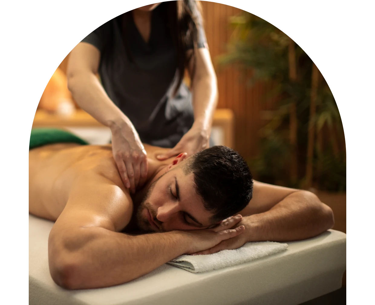 Spa therapy session with massage